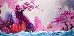 Solace by the Sea by Danielle O'Connor Akiyama - Original Painting on Box Canvas sized 72x36 inches. Available from Whitewall Galleries